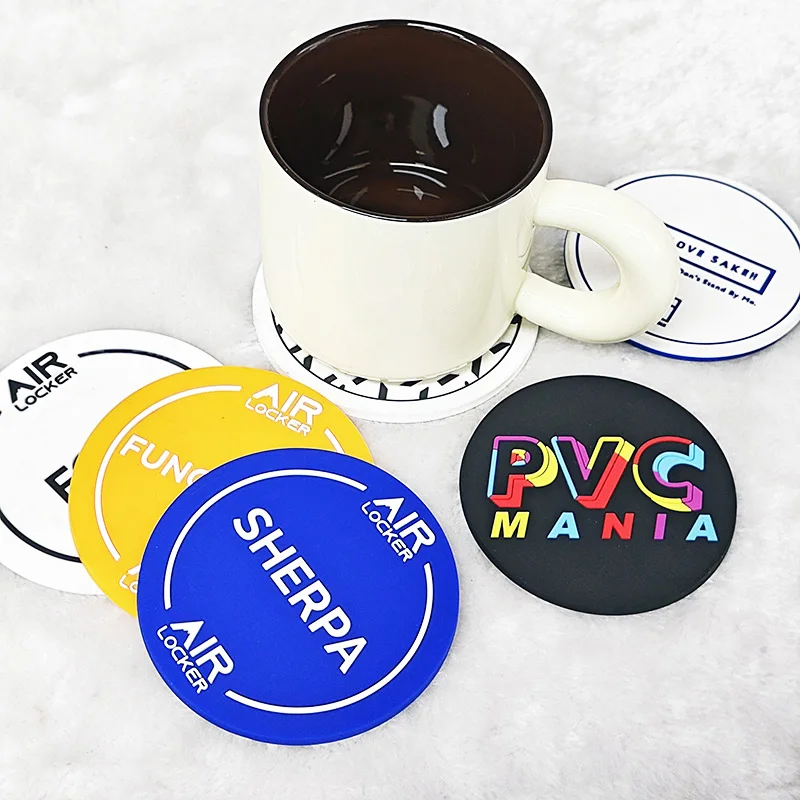 Wholesale Promotion Custom round Soft PVC Car Cup Holder Tea Coaster Classic Style for Coffee and Customizable