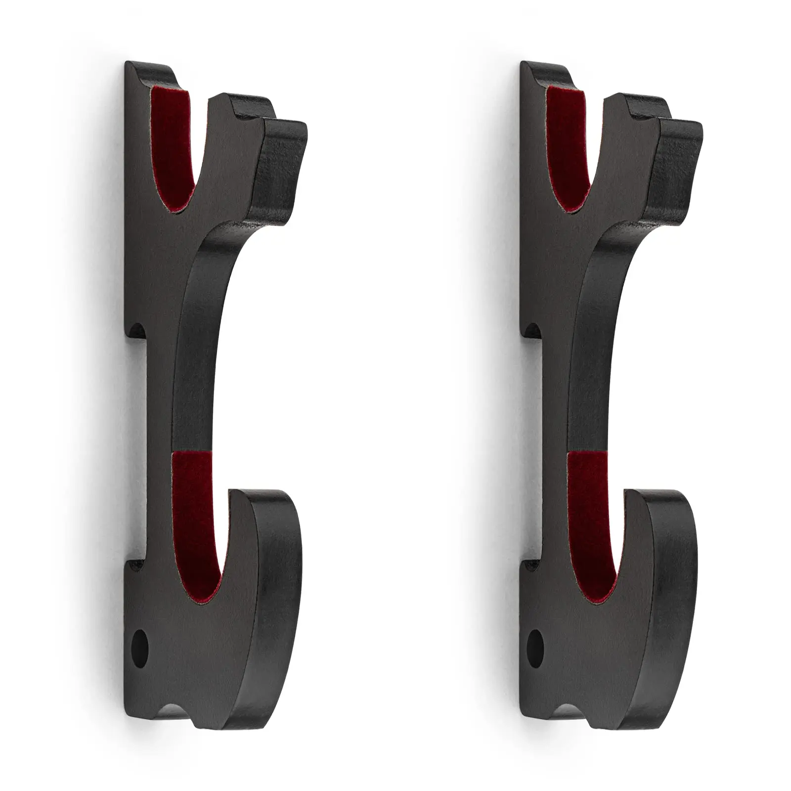 Wholesale Factory Black Pad Saword Display 2 Tier Wood Black Pad Katana Holder