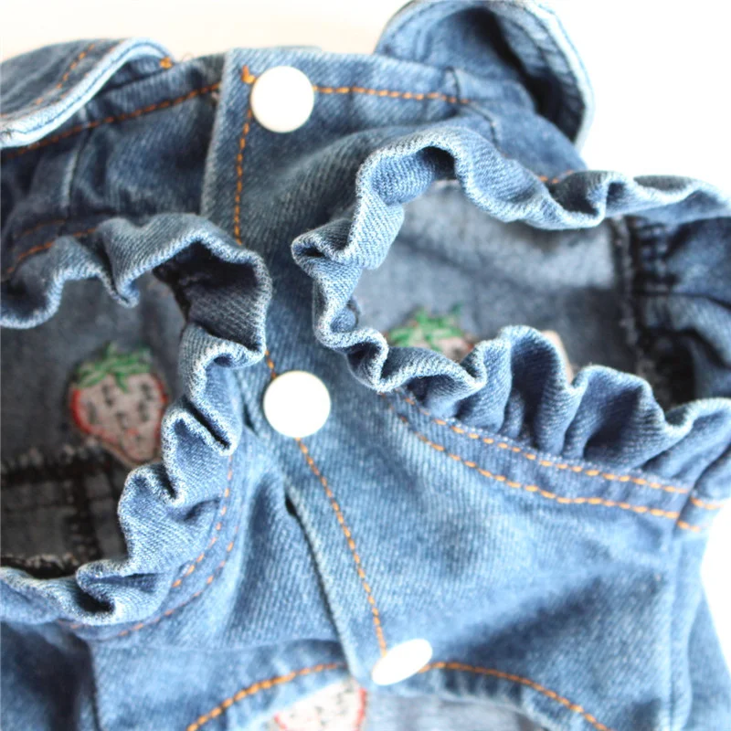 Custom Logo Brand In Stock Wholesale pet items dog costume vest Strawberry embroidery girl boy coat dog jacket for small