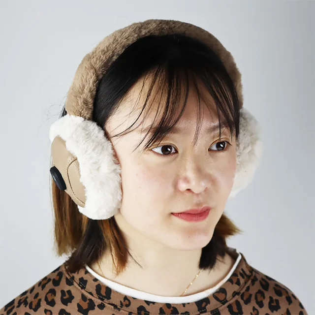 Electric storage heating High Quality Cold winter warmly foldable ears muffs custom fashionable fleece ear warmer earmuff