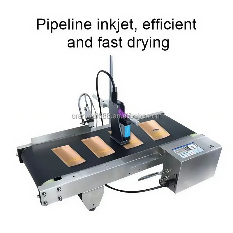 12.7mm 25.4mm Conveyor Printer Integrated Machine Smart Touch Screen Logo Date Paper Carton Bottle Online Inkjet Printer