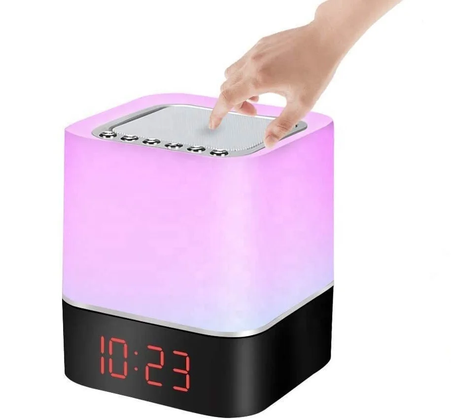 Best Sound 4 in 1 Smart Colour Changing Touch Lamp Portable Bluetooths White Noise Speaker With Digital Led Display Alarm Clock
