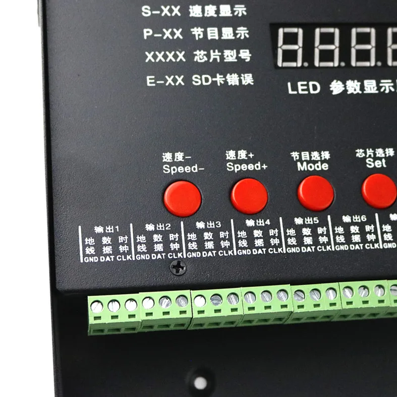 8192 пикселей T8000 T-8000A AC220V/110V SD карты DC5V контроллер для WS2801 WS2812B WS2811 LPD8806 цветных (RGB)
