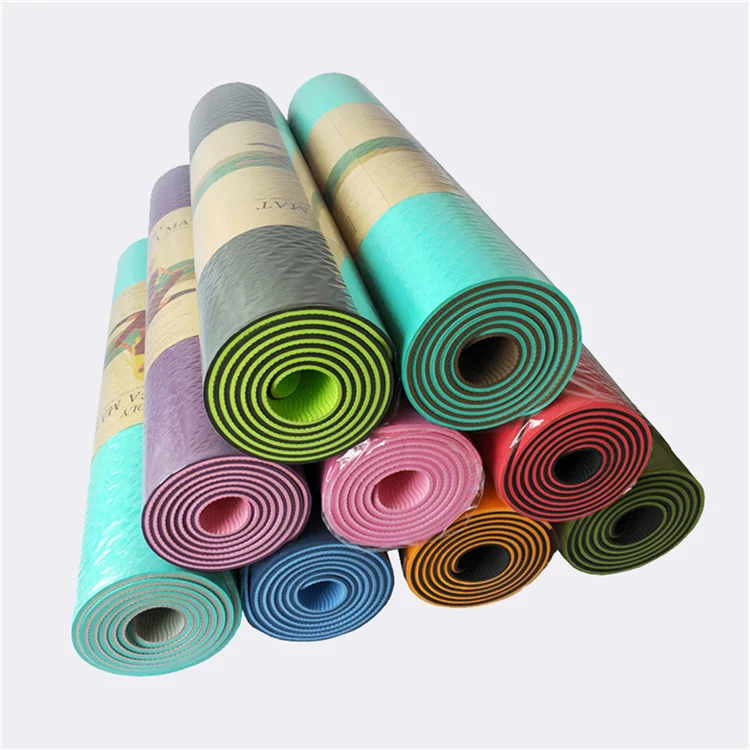 Professional Eco-Friendly Double Layer Non Slip Design Exercise Gym Fitness 6Mm Custom TPE Yoga Mat
