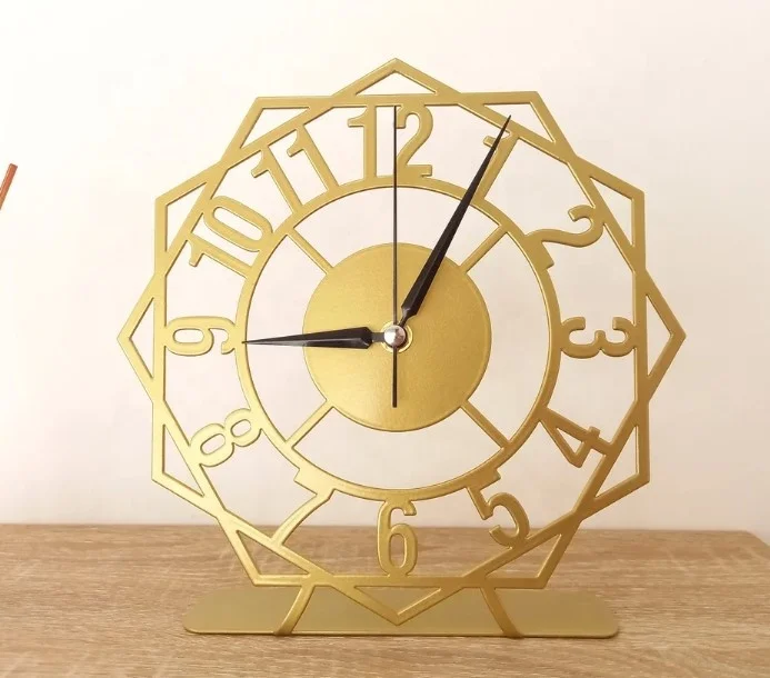 2022 New Product Clocks Metal Table Clock Modern Gold Table Stand Decor For Home Decorative Table Clocks