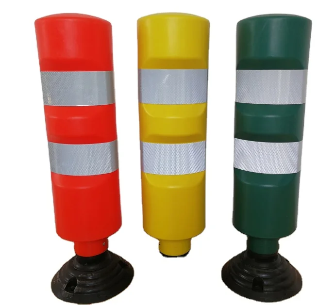 T-top bollard traffic high visibility collapsible plastic road sign post Flexible reflective delineator warning post