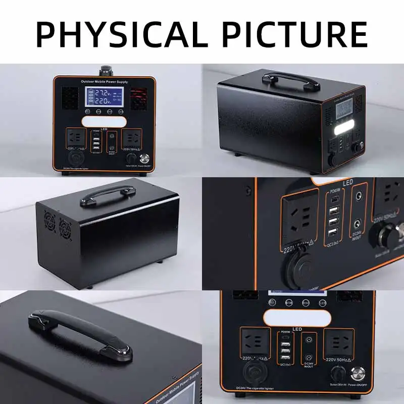 High-Power Emergency Energy Storage Lifepo4 1000Wh 1Kw 2Kw Solar Power Station Off Grid Safety 1000W Portable Solar Generator