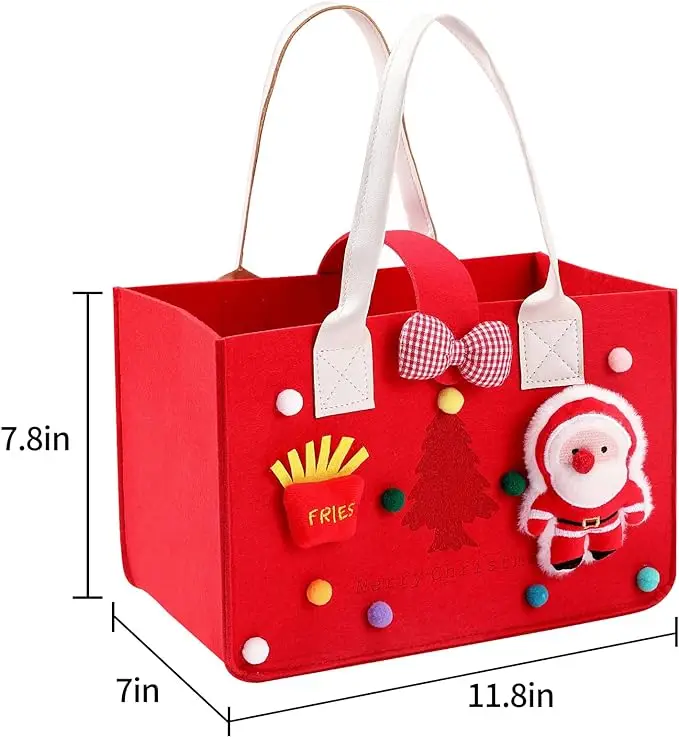 2023 Wholesale Christmas Hot Selling Christmas Decoration Candy Bag Felt Christmas Gift Bag Reusable felt bag
