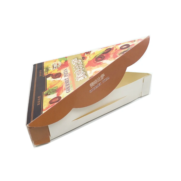 High Quality Customized with Your Own Logo Triangle Pizza Box Food Grade White Card  for Restaurant