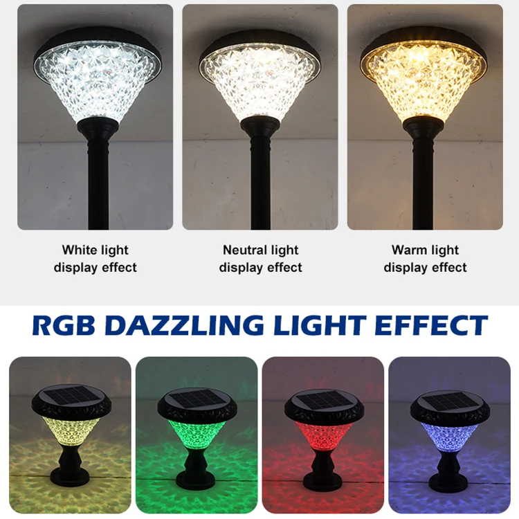 Newly PC ABS Outdoor Park Waterproof IP65 20w Landscape Decorative Courtyard Led Solar Garden Lamp