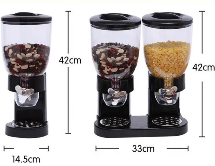 Dual Control Indispensable Dry Food Cerea Dispenser for Kitchen