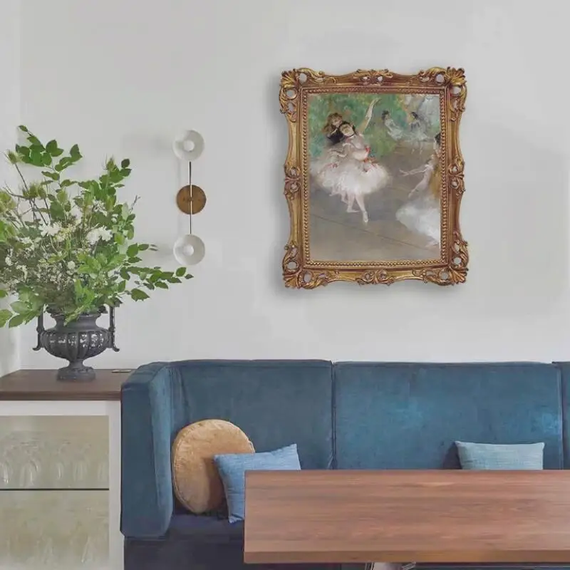 Retro European resin picture frame hanging wall rectangular picture frame table living room sofa porch decorative painting