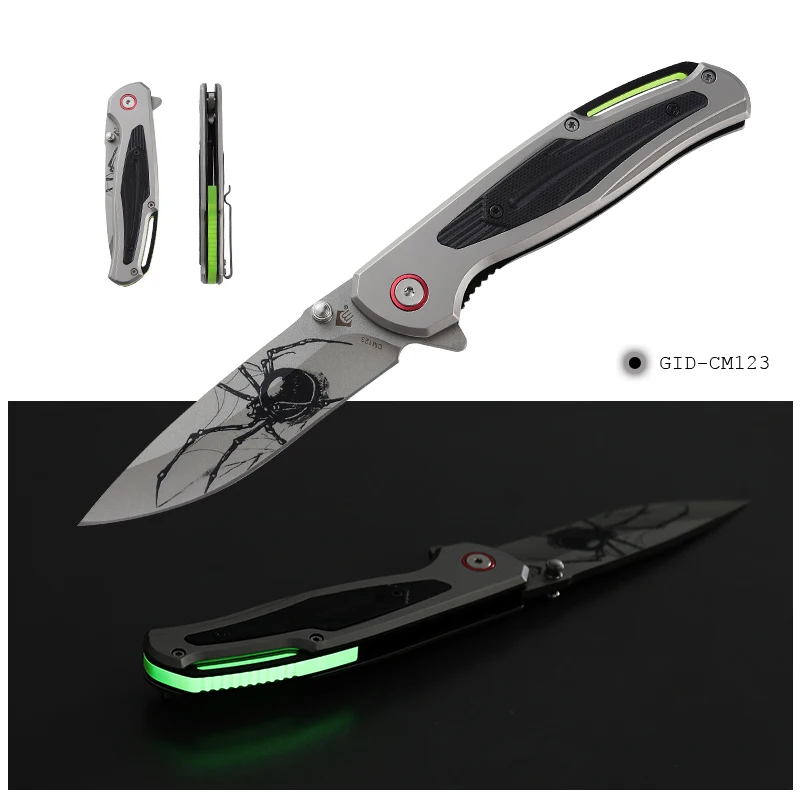 Trending products 2023 new arrivals csgo self-luminous fluorescence camping outdoor survival folding pocket knife hunting