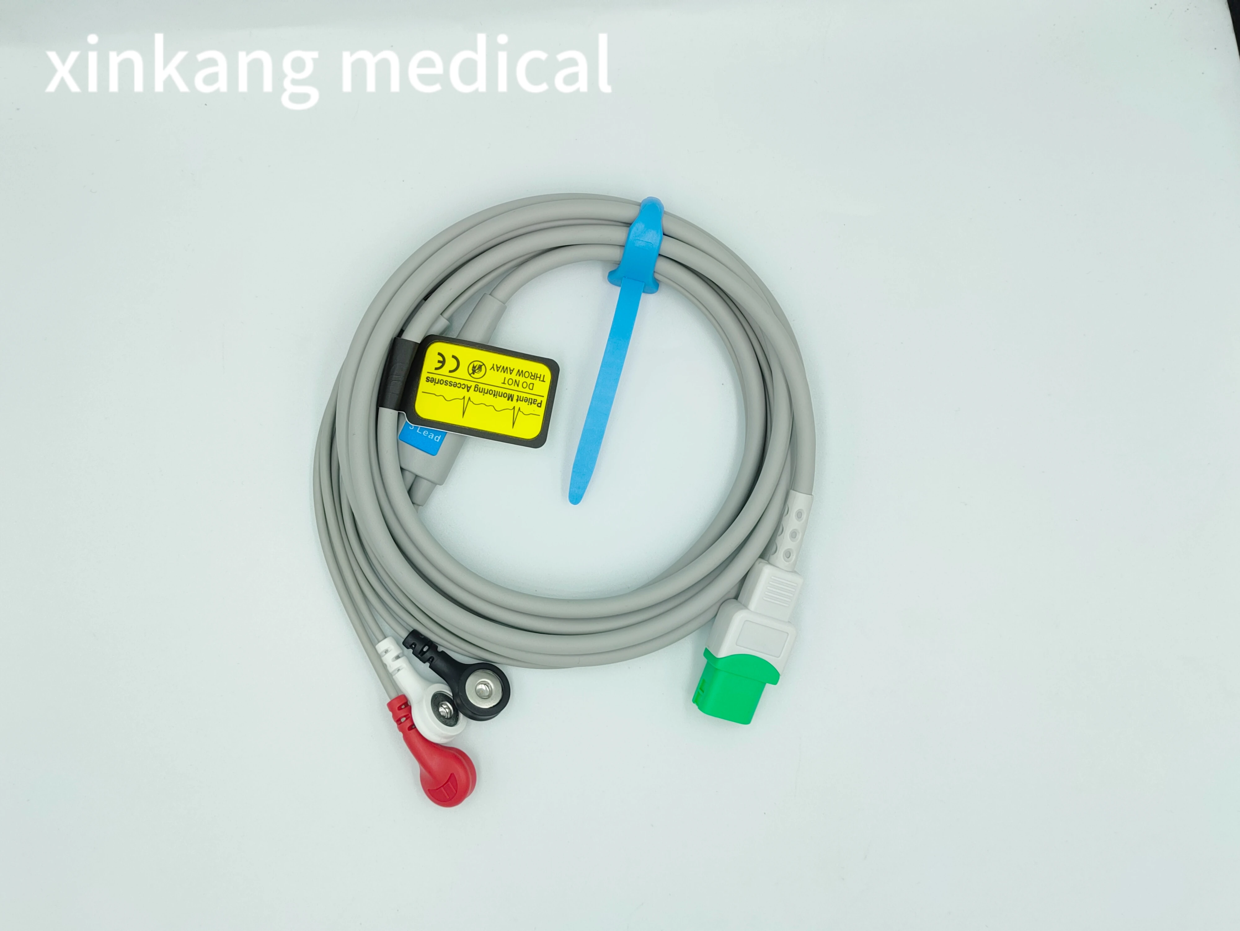 Hot Selling 12 Pin One Piece 3 Lead for ECG AHA snap ECG Cable Compatible DATASC OPE