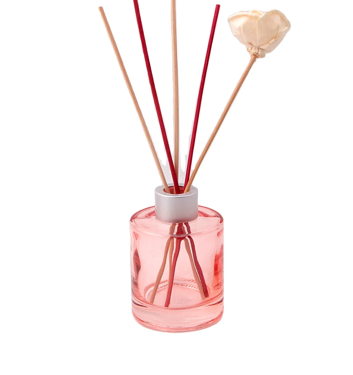 Wholesale hotsale Custom orange spraying 120ml glass Aroma Perfume Bottle Aromatherapy Diffuser Fragrance with silver metal lid