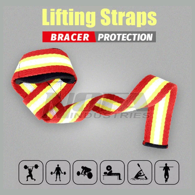 Deadlift Bodybuilding Weightlifting Barbell Workout Wrist Support Belt Lifting Straps Gym with Thicken Padded for Grip Cross fit