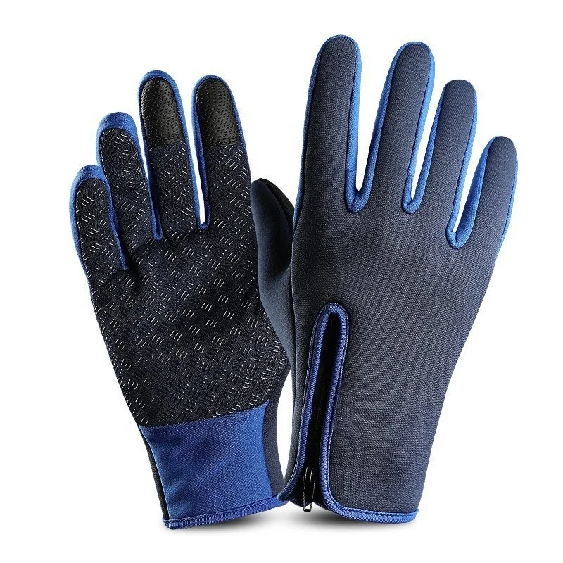 New Hot Sale Waterproof Gloves Winter Touch Screen Windproof Gloves Zipper Sports Warm Plush Ski Gloves
