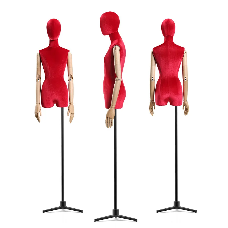 Fashion Female Display Mannequin Tailor Torso Half Body Mannequin With Base Women Style Stand Material Adults