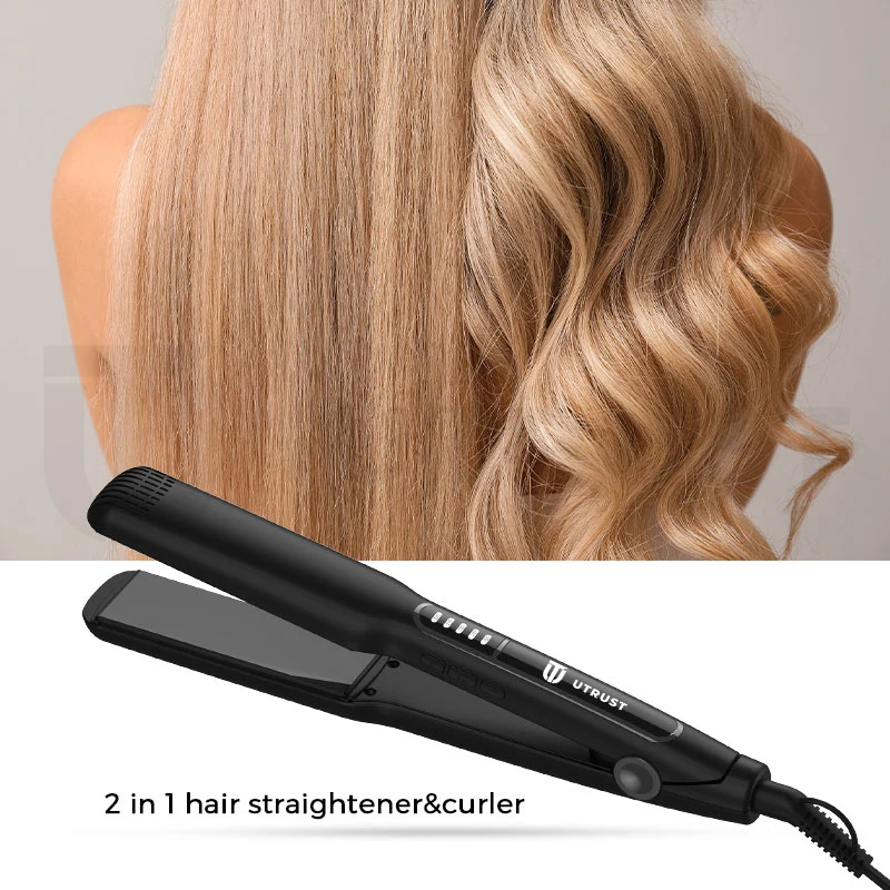 Professional Pink Straightening Wide Hair Straightening Titanium Coating Hair Straightener Pink Flat Iron