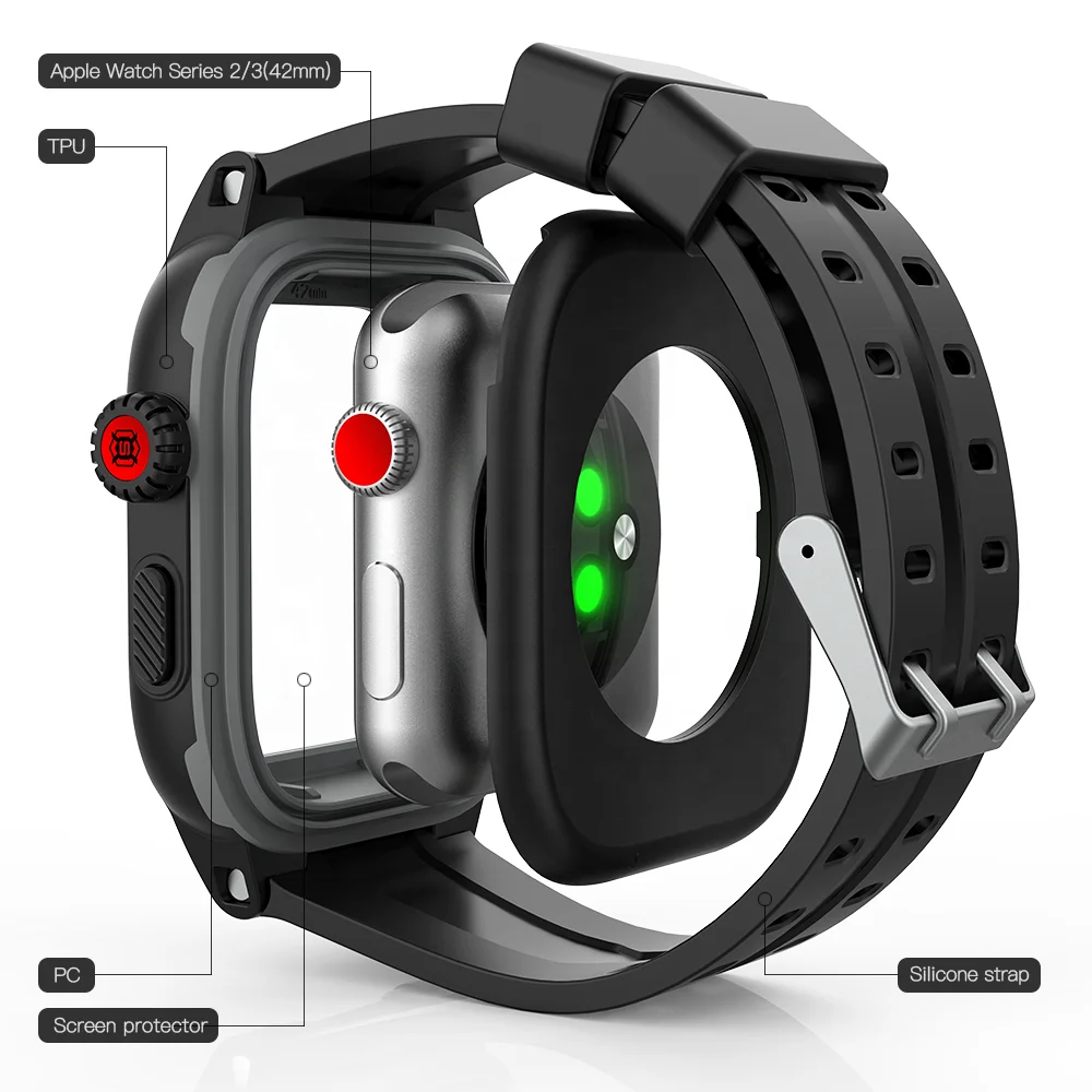  Shellbox 2 Meters Waterproof Rugged Apple Watch Case 42mm For Series