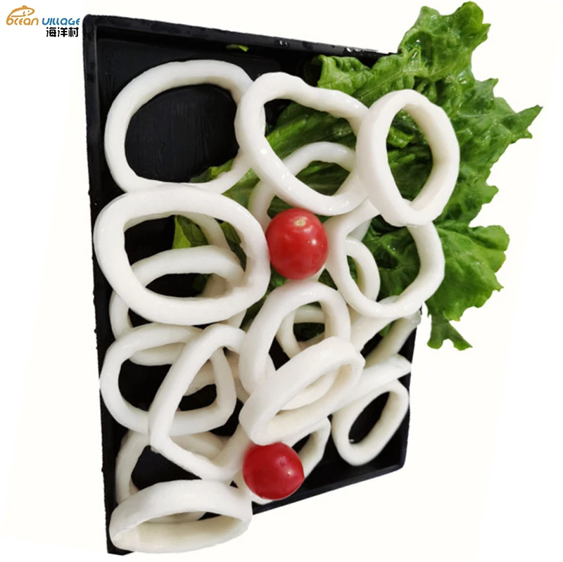 Shandong Ocean Village Food Wholesale High Quality 20% Glazing Squid  Ring IQF Frozen Squid  Ring