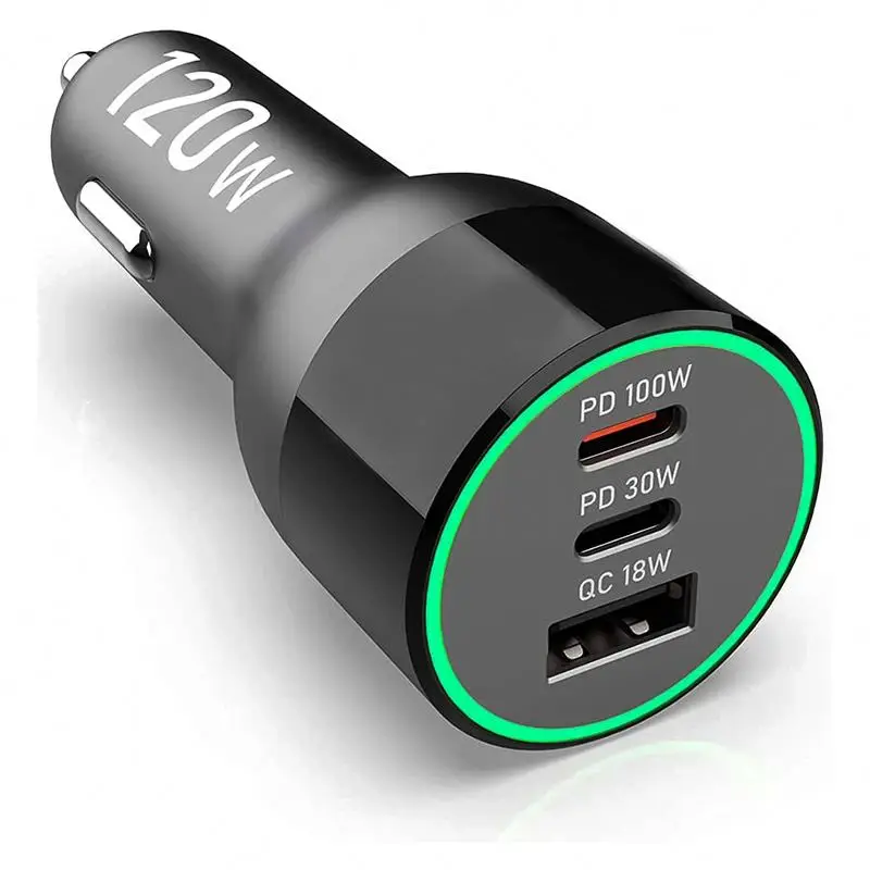 cellphone promate 12v dual port quick mini qc 4.0 3.0 usb c adapter fast charging mobile 120w car charger for laptops