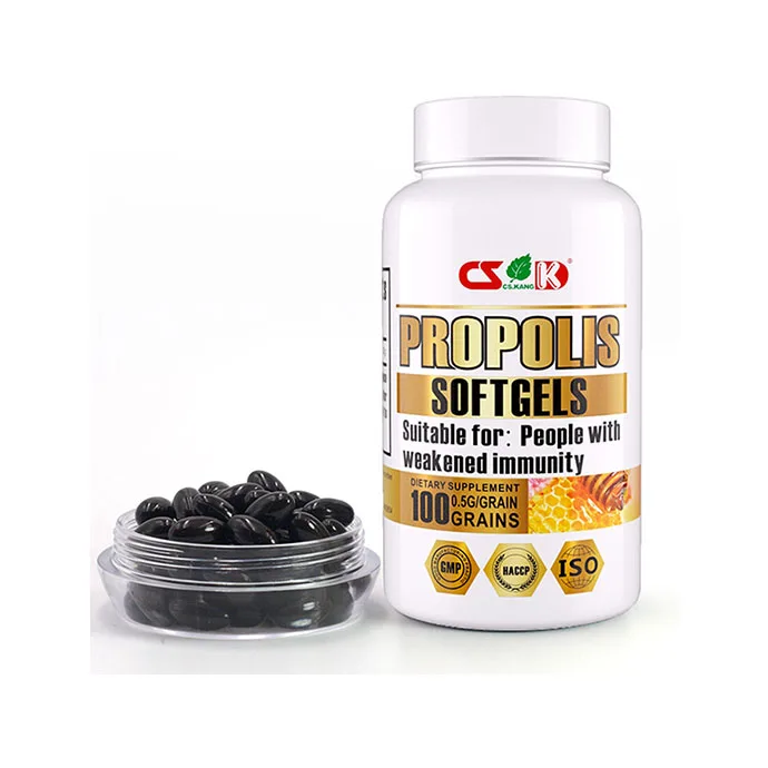 Factory Low Price Boost Immunity Soften Blood Vessels And Lower Blood Lipids Propolis Soft Capsules