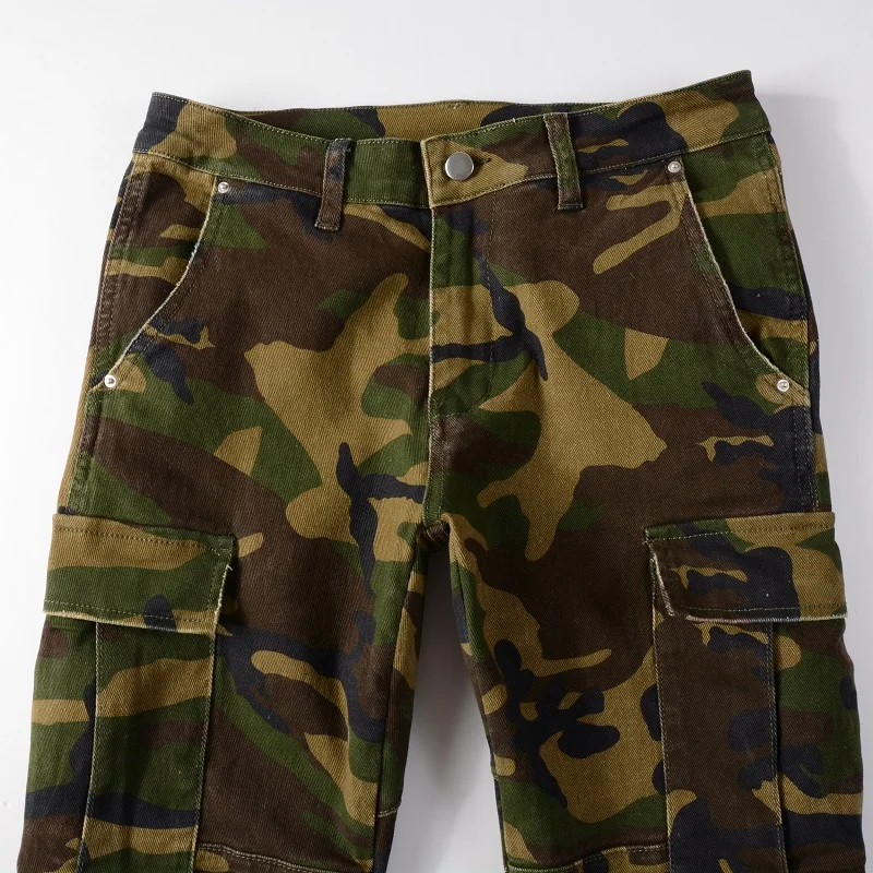 Rts For Dropshipping 536 Damage Tapered Jogger Ripped caogo patch Man Biker Joggers Jeans