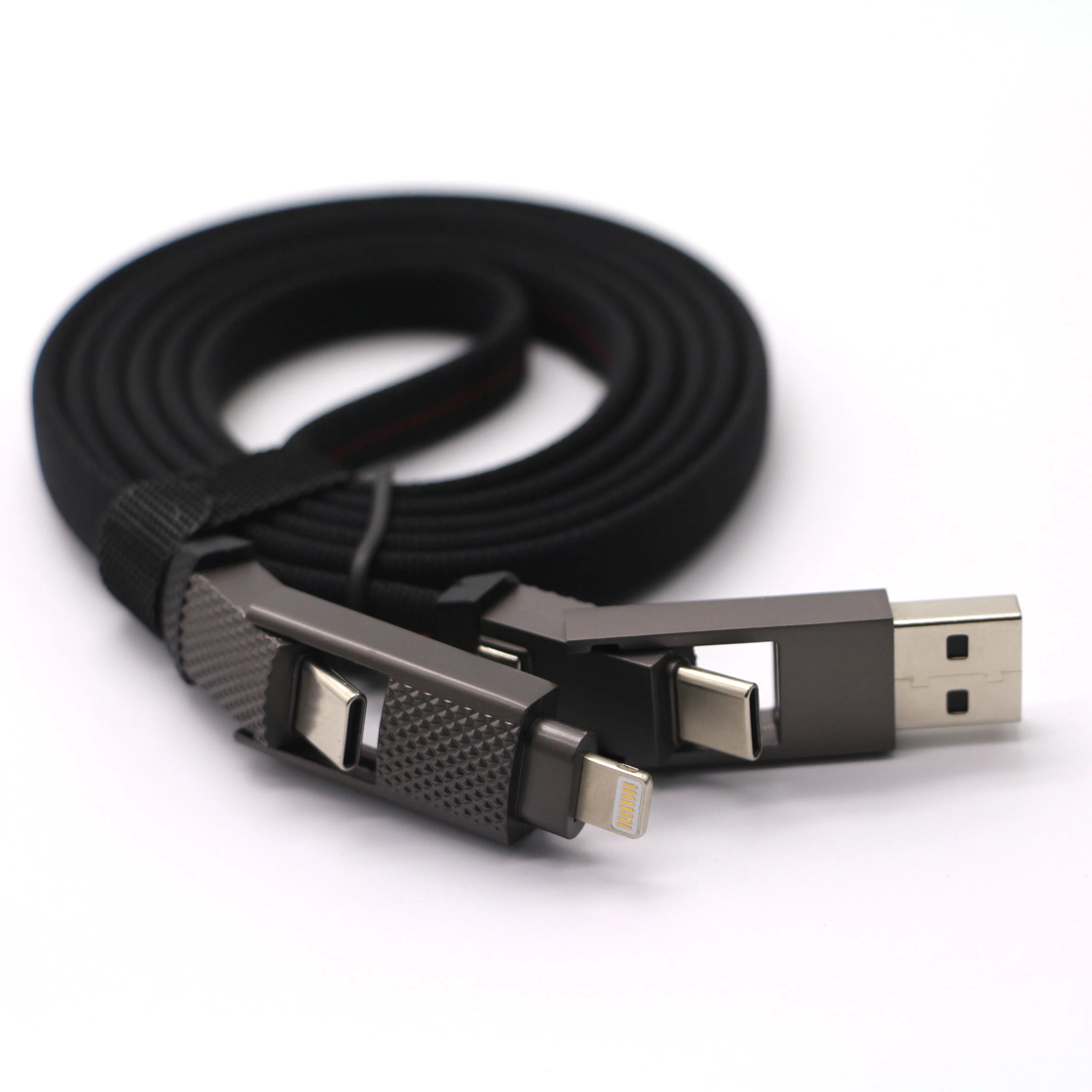 OEM zinc alloy Type C usb data cable 4 in 1 100W Portable fast charging cable type c fast charger cables