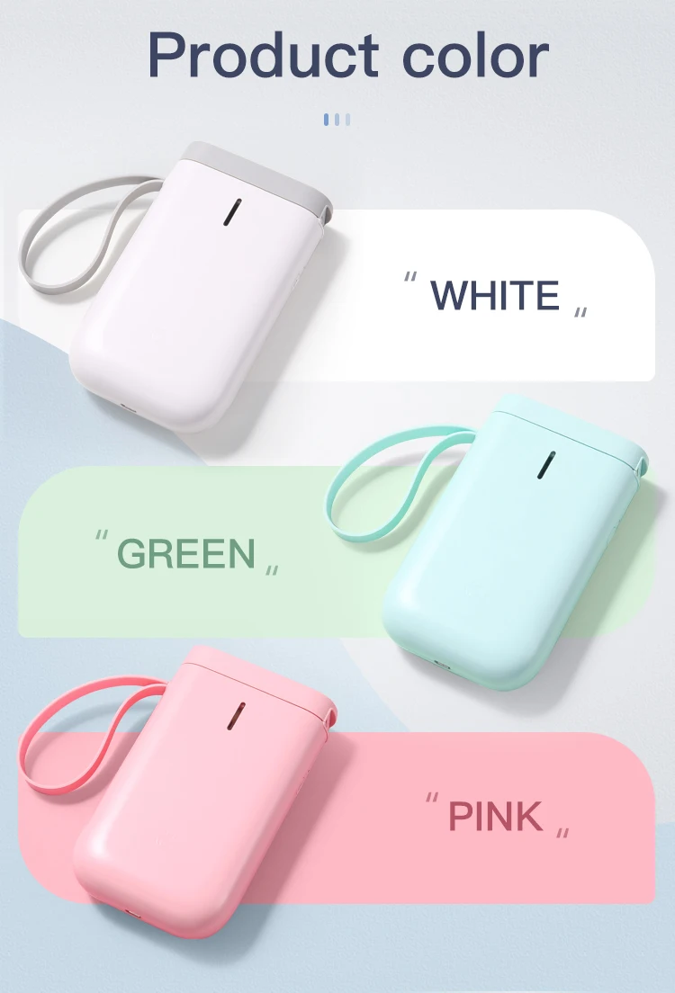 NIIMBOT Smart Rechargeable Blue Tooth USB Mobile Phone Connection Thermal Label Printer D11 with Free Tape