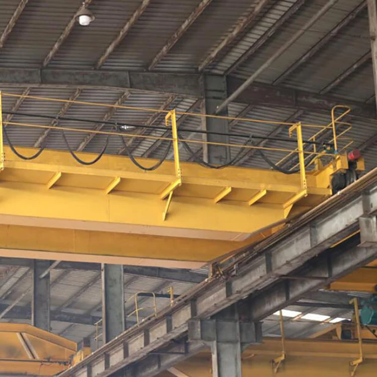 Heavy type 125 32 ton roof traveling double girder magnet cast overhead crane price with hook