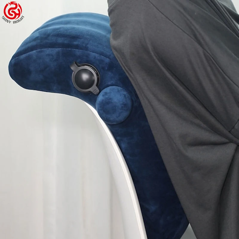 Custom Outdoor Camping Flocking Square Pillow Nap Inflatable Air Pillow Wholesale Travel Flocking Inflatable Pillow