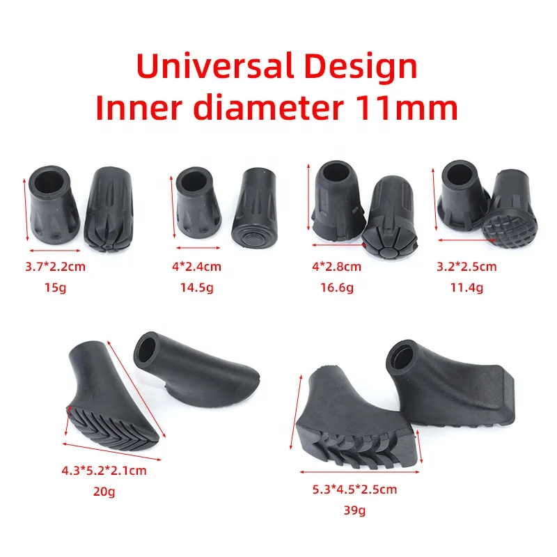 Pole Feet Shock Crutch Pad Pole Accessories Cane Tips Walking Stick Rubber Ferrule Stick Crutch Ferrules Rubber Walking Stick