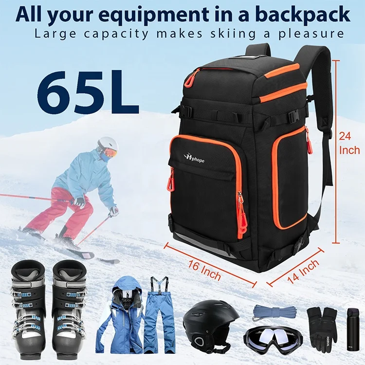 Winter Custom Ski Backpack Specifications Competitive Price Ski Backpack Waterproof Skiing Boot Touring With Airbag Backpack