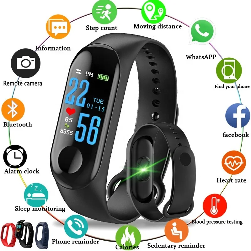
Smartwatch 2021 M3 Smart Band Fitness Tracker Smart Bracelet Wrist Watch Band M3 