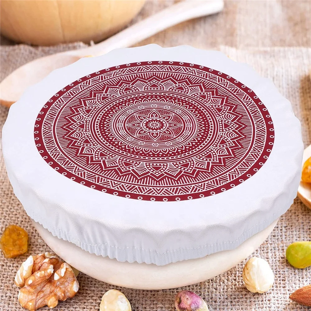 Reusable Elastic Food Storage Cover Stretchy Fabric Cloth Bread Bowl Covers Dish Covers