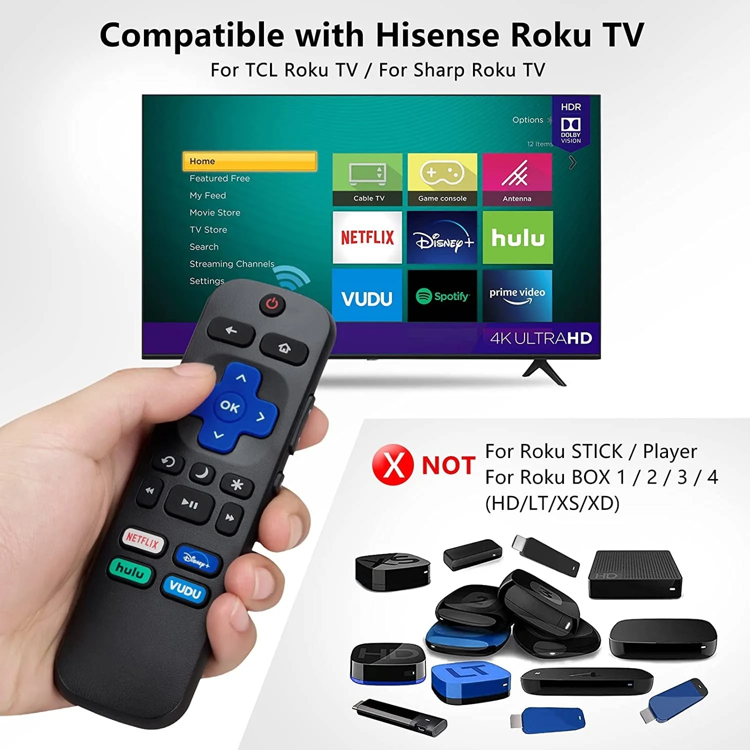 Wholesale Rokus Remote Universal TV Remote Control Compatibility for Roku Hisense LG TCL JVC ONN Philips 10 Smart TV R1 Mrsvi