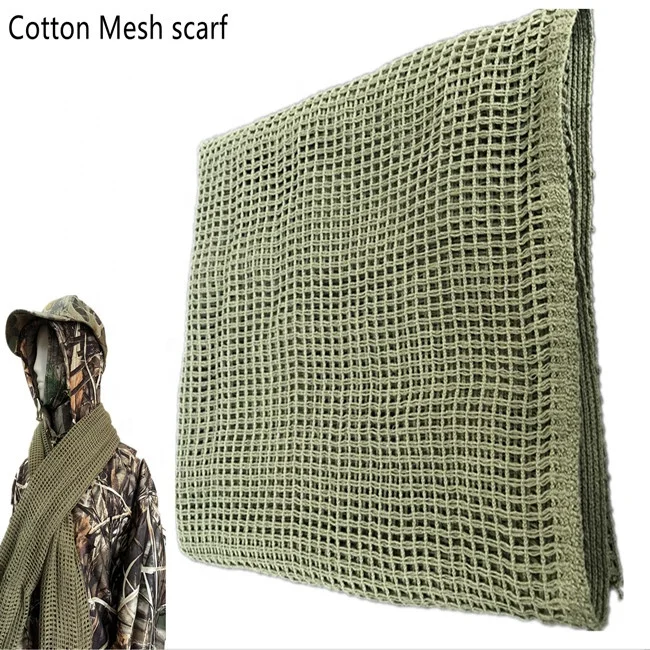 Military Sniper Veil 100% Cotton Tactical Camouflage Scrim Net Face Scarf Wrap Camouflage scarf (1600367792891)