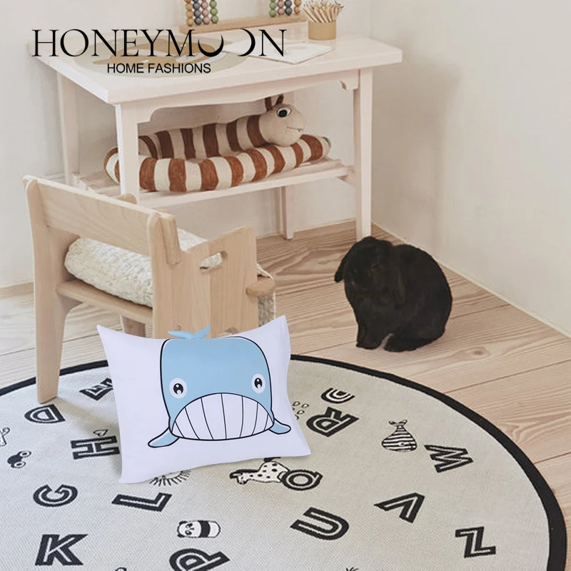 3D Whale digital envelope printed Pillow Cover super soft Breathable microfibre Pillowcase envelope
