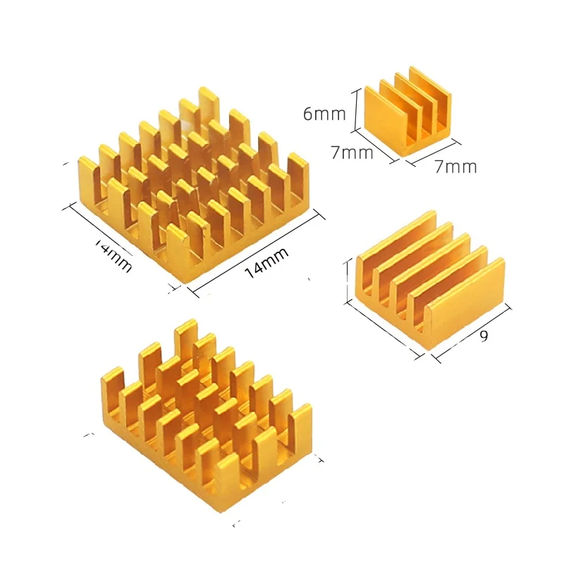 Радиатор для процессора Raspberry Pi 4, Алюминиевый металлический теплоотвод, серебристый, золотой, синий, черный, охлаждающая подставка, для Raspberry Pi 4 Model B