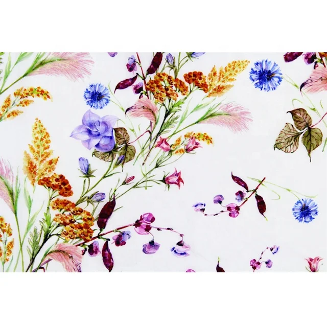 
20D Flowers Ladies Dress Skirt Polyamide Polyester Interwoven Jacquard Digital Printed Fabric 