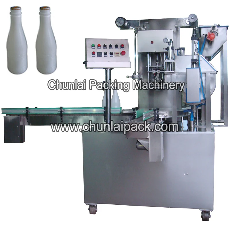 Auto Rotary Liquid Bottle Filling Sealer Custom 4 Nozzle Coconut Milk Container Foil Cutting Sealing Machine For Production Line