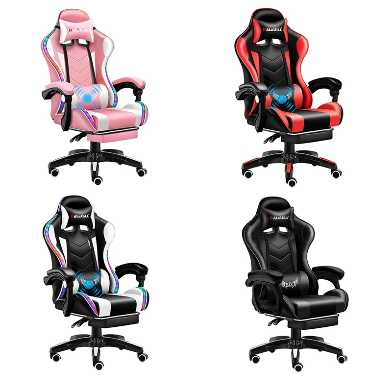 В наличии, светодиодное массажное кресло для игр, кожаное кресло с откидной спинкой, высококачественное офисное кресло для игр/офиса, экономичное игровое кресло rgb