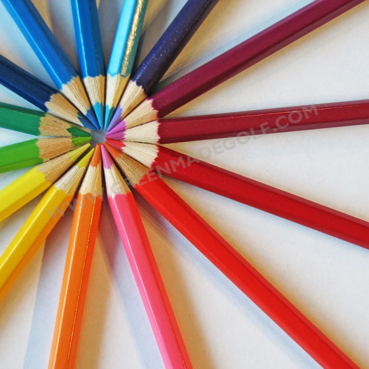 2023 Small Pencil Wood Colour Golf Pencils School Set Standard Pencils with or without eraser