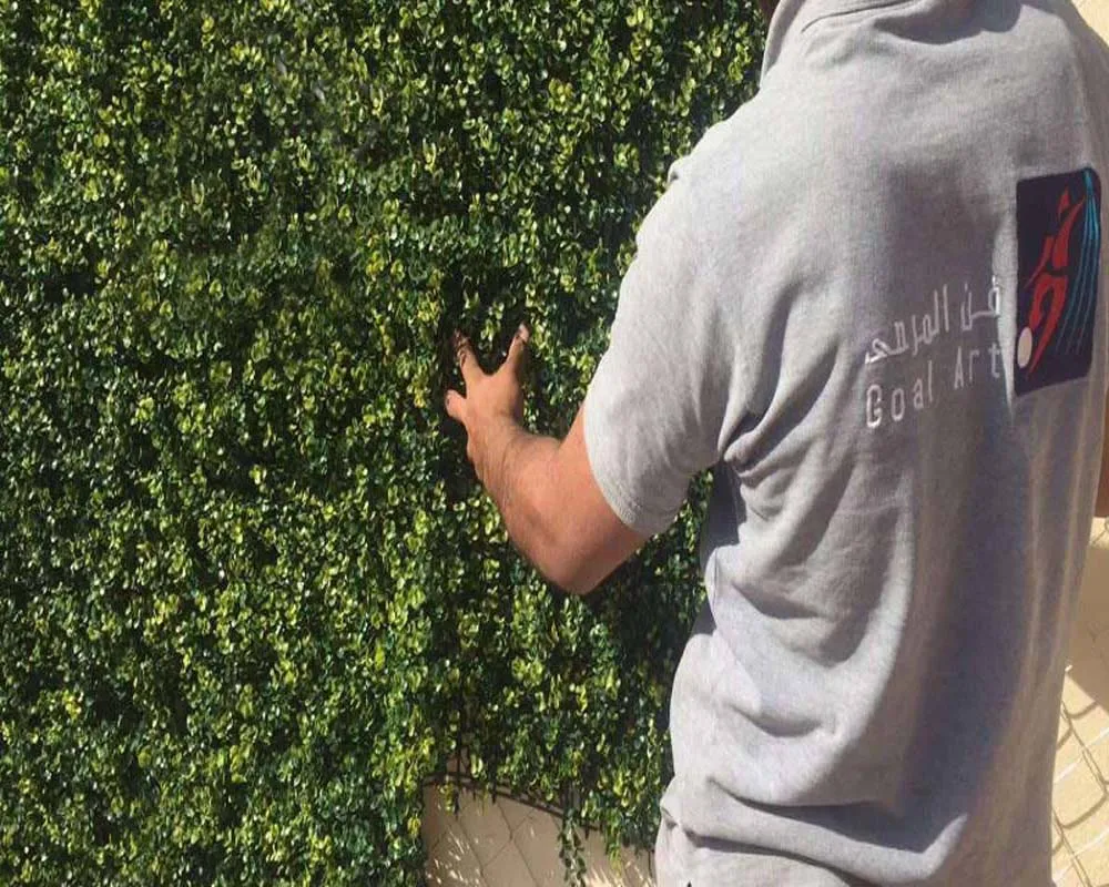 Vertical system green plant plastic grass roll DIY artificial boxwood wall