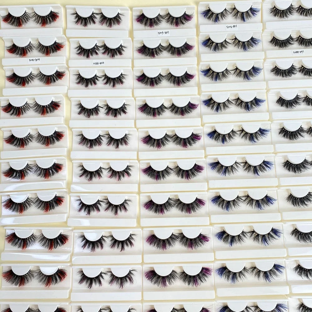 Красочные 25 мм ресницы 3D норковые этикетки Lashes3d цветные полоски с ресницами