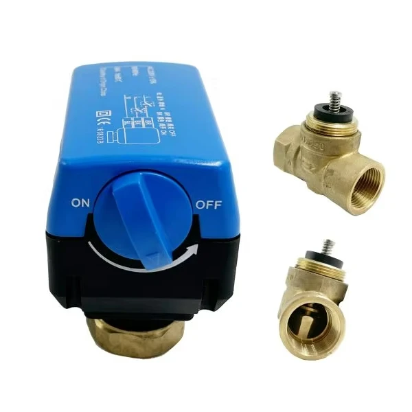 3 Wire Standard Internal Thread Brass Air Conditioner Motorized Water Valve Two-way Electric Valve