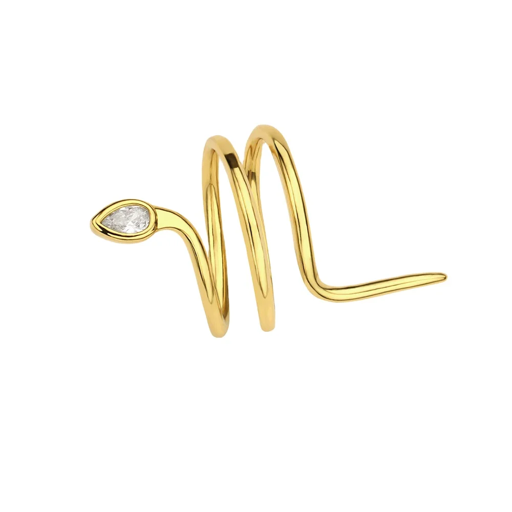 R1361  Wholesale Trendy Spiral Ring 925 Sterling Silver Snake Rings