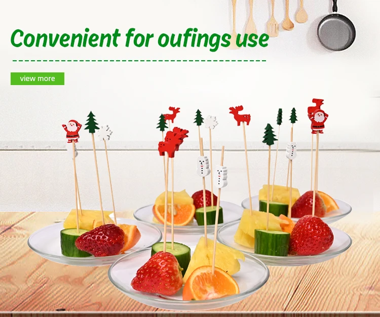 Оптовая продажа высокое качество пищевого использования Одноразовые фруктовые бамбуковые палочки