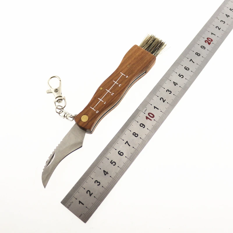 High Quality Sharp Carbon Steel Blade Wood Handle Camping Mushroom Knife